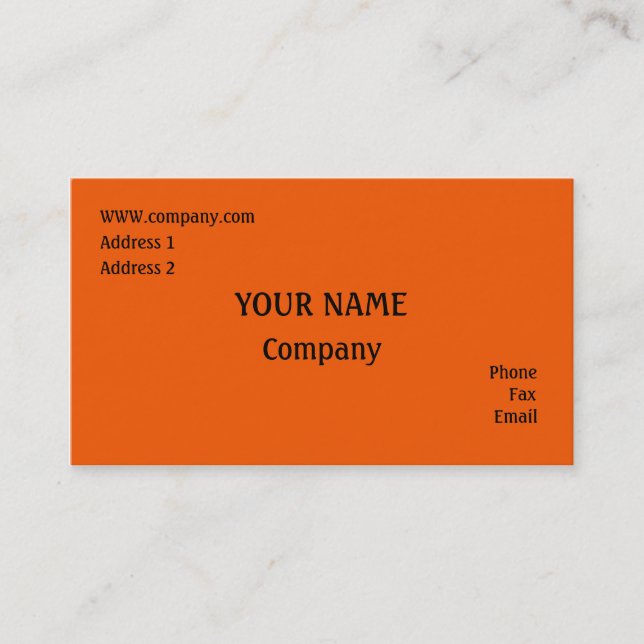 Orange Business Card (Front)