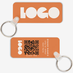 Orange Business Logo QR Code, Company Horizontal Key Ring