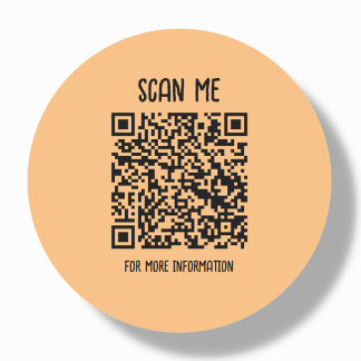 Orange | Business QR Code Scannable Classic Round Sticker