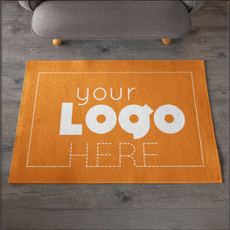Orange Business Welcome Mat Company Logo Doormat