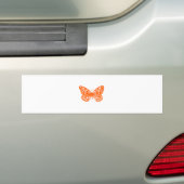 Orange Butterfly Bumper Sticker (On Car)
