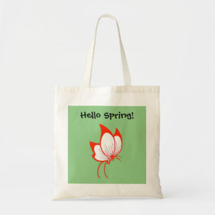 Orange Butterfly Cartoon, Cute Garden Nature Art  Tote Bag