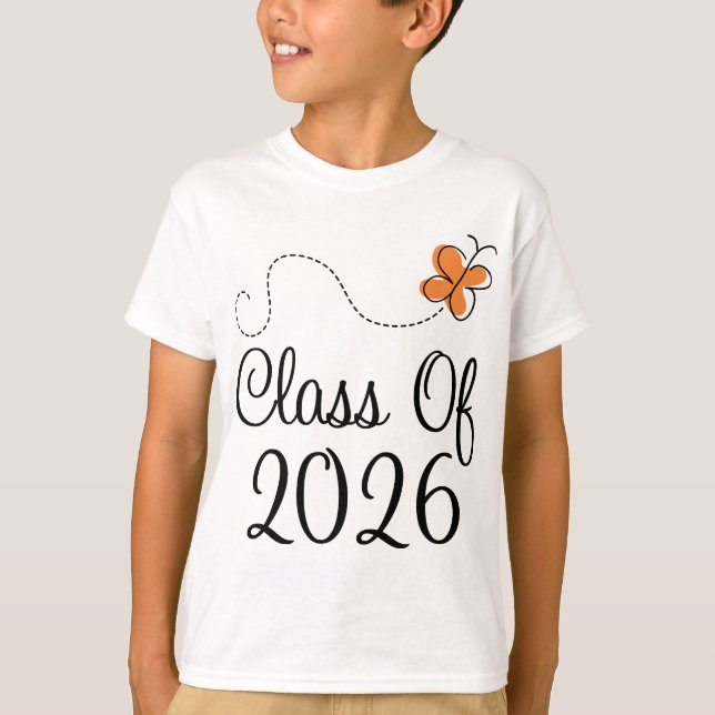 Orange Butterfly Class of 2026 T-Shirt (Front)