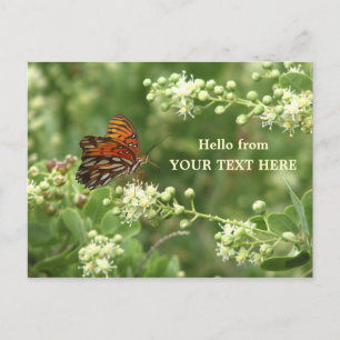 Orange Butterfly Customised "Hello from" Postcard