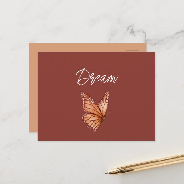 Orange Butterfly Dream Postcard (Front/Back In Situ)