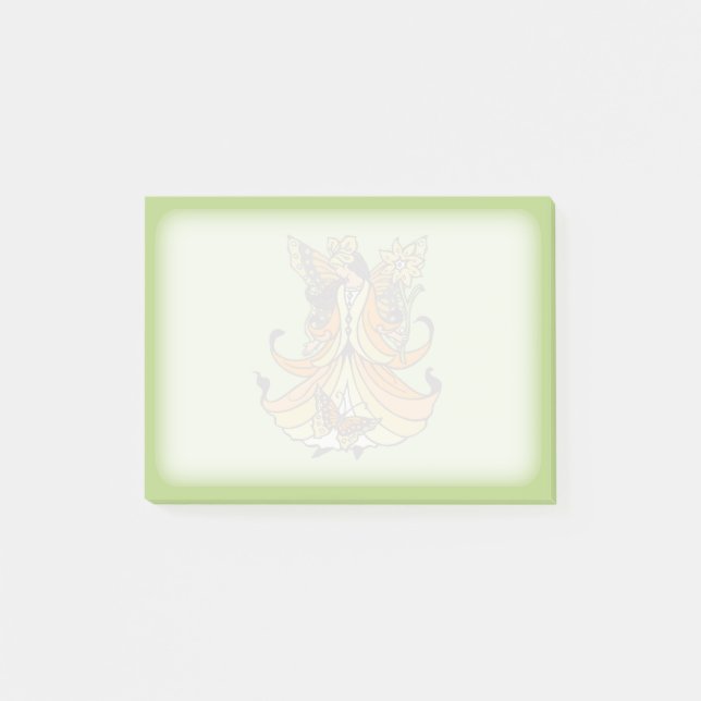 Orange Butterfly Fairy With Flowing Dress Post-it Notes (Front)