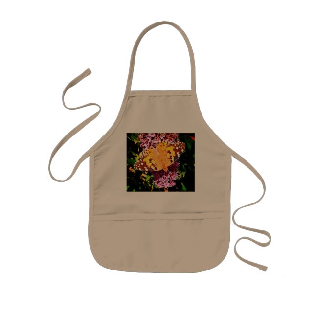 Orange butterfly kids apron (Front)