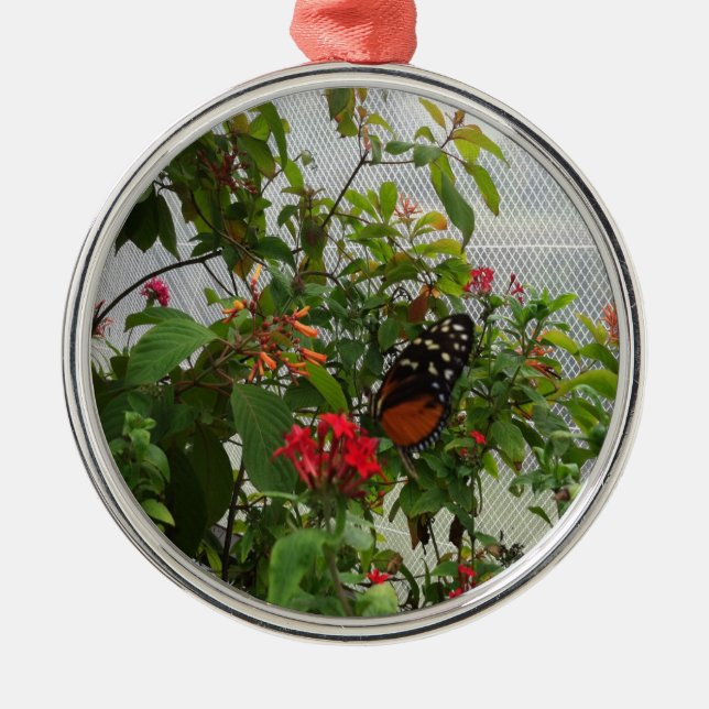 ORANGE BUTTERFLY METAL TREE DECORATION (Front)