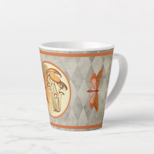 Orange Butterfly Mushroom Moon Latte Mug