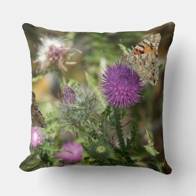 Orange Butterfly Nature Throw Pillow 51 cm x 51 cm (Front)