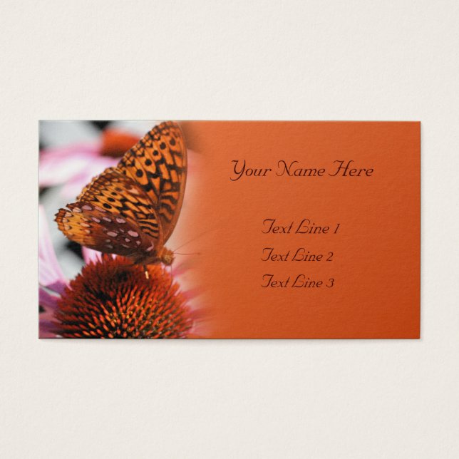 Orange Butterfly On Flower Nature (Front)