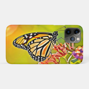 Orange Butterfly on Pink Blossom Design Case-Mate iPhone Case