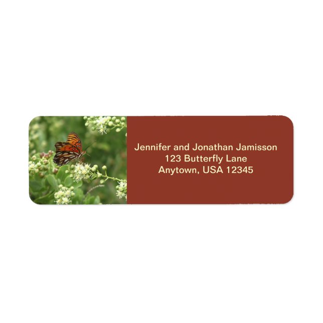 Orange Butterfly Return Address Labels (Front)