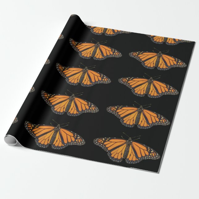 Orange Butterfly Wing Photograph Wrapping Paper (Unrolled)