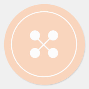 Orange Button Baby Shower Favour Sticker