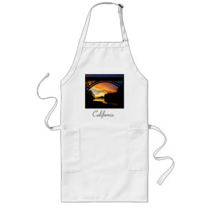 Orange California Coastal Sunset Under Bridge Long Apron