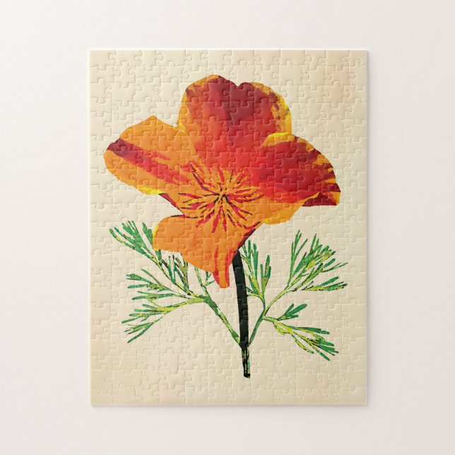 Orange California Poppy Jigsaw Puzzle (Vertical)