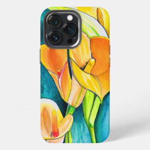 Orange Calla lily flower watercolor art iPhone 13 Pro Case