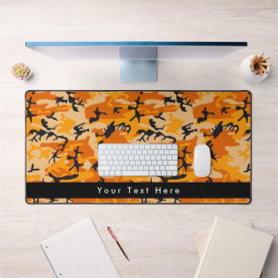 Orange Camo, Camouflage, Military, Army Desk Mat