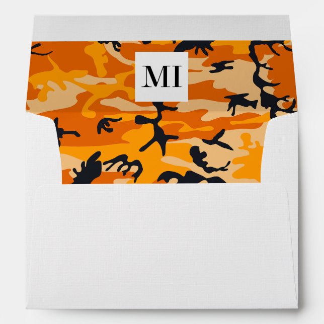 Orange Camo, Camouflage, Military, Army Envelope (Back (Bottom))