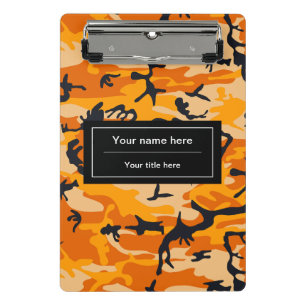 Orange Camo, Camouflage, Military, Army Mini Clipboard