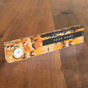 Orange Camo, Camouflage, Military, Army Nameplate