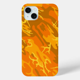 Orange Camo iPhone 15 Mini Case