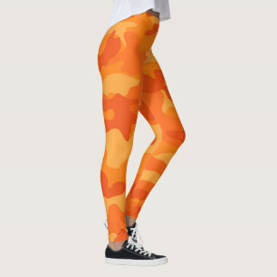 Orange Camo Fall Colourful Halloween Fun Her Leggings