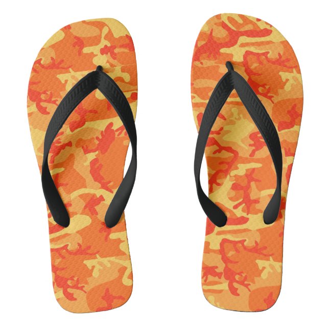Orange Camo Flip Flops (Footbed)