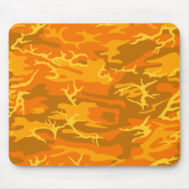 Orange Camo Mouse Pad (Front)