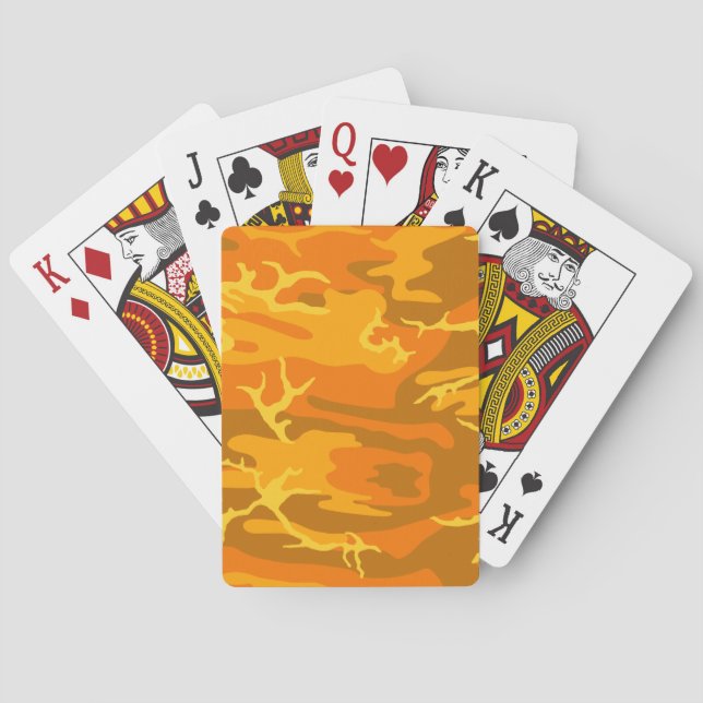 Orange Camo Playing Cards (Back)