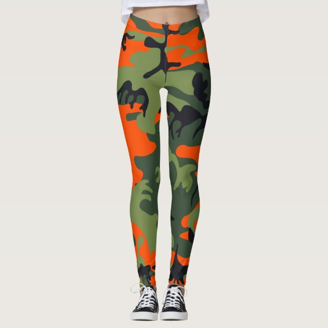 Orange camouflage leggings (Front)