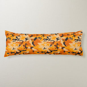 Orange Camouflage, Military, Army Body Cushion