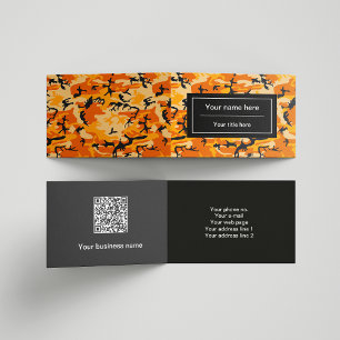 Orange Camouflage, Military, Army Business Card