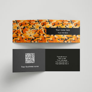 Orange Camouflage, Military, Army Business Card