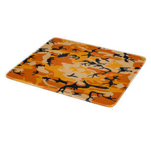 Orange Camouflage, Military, Army Cutting Board