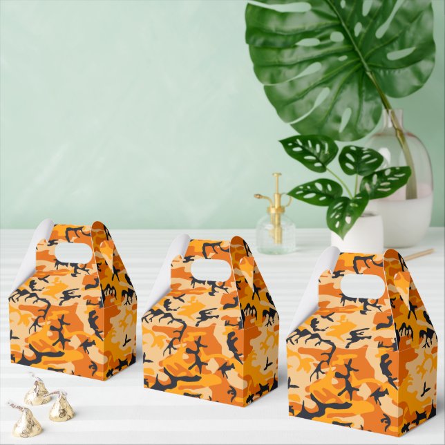 Orange Camouflage, Military, Army Favour Box (Multiple)