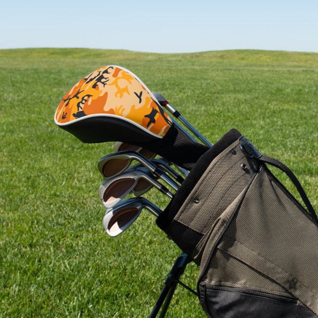 Orange Camouflage, Military, Army Golf Head Cover (In Situ)