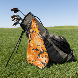 Orange Camouflage, Military, Army Golf Towel