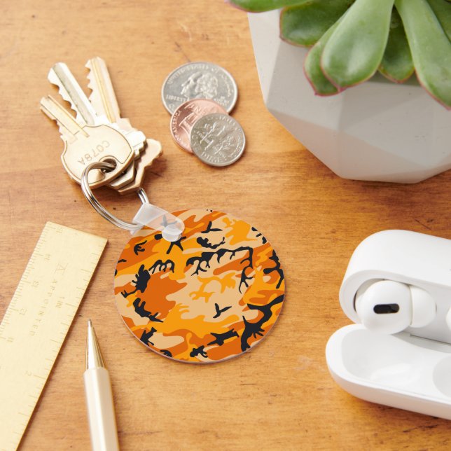 Orange Camouflage, Military, Army Key Ring (Desk)