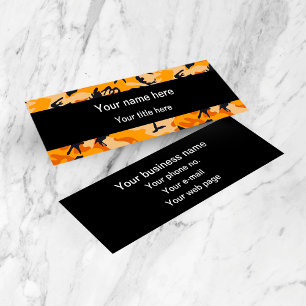 Orange Camouflage, Military, Army Mini Business Card