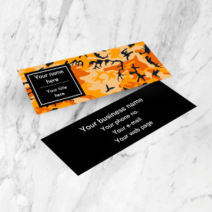 Orange Camouflage, Military, Army Mini Business Card