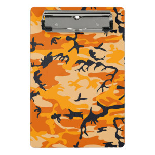 Orange Camouflage, Military, Army Mini Clipboard