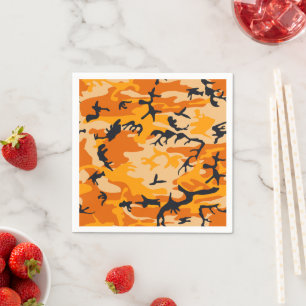 Orange Camouflage, Military, Army Napkin