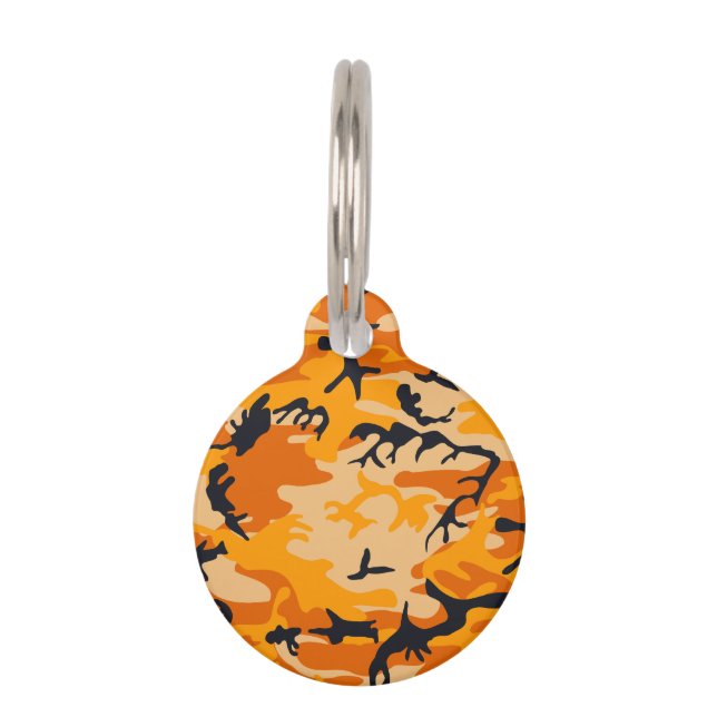 Orange Camouflage, Military, Army Pet Tag (Front)