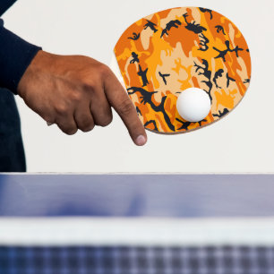 Orange Camouflage, Military, Army Ping Pong Paddle