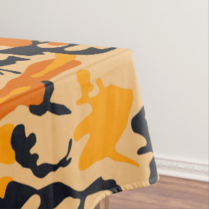 Orange Camouflage, Military, Army Tablecloth