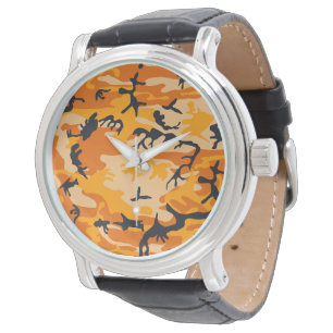 Orange Camouflage, Military, Army Watch