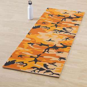 Orange Camouflage, Military, Army Yoga Mat