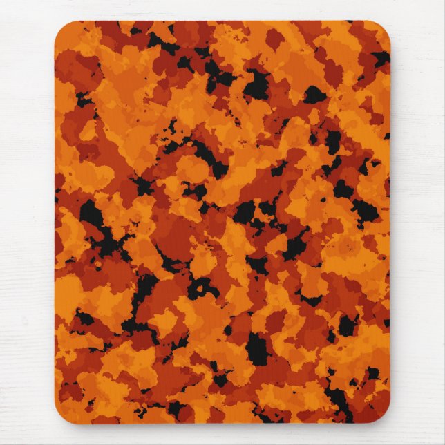 Orange Camouflage Mouse Pad (Front)